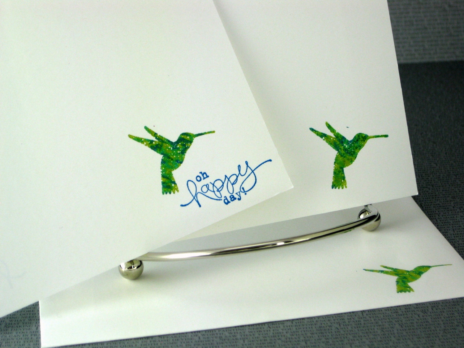 Handmade Stationery Flat Card Set Hummingbird