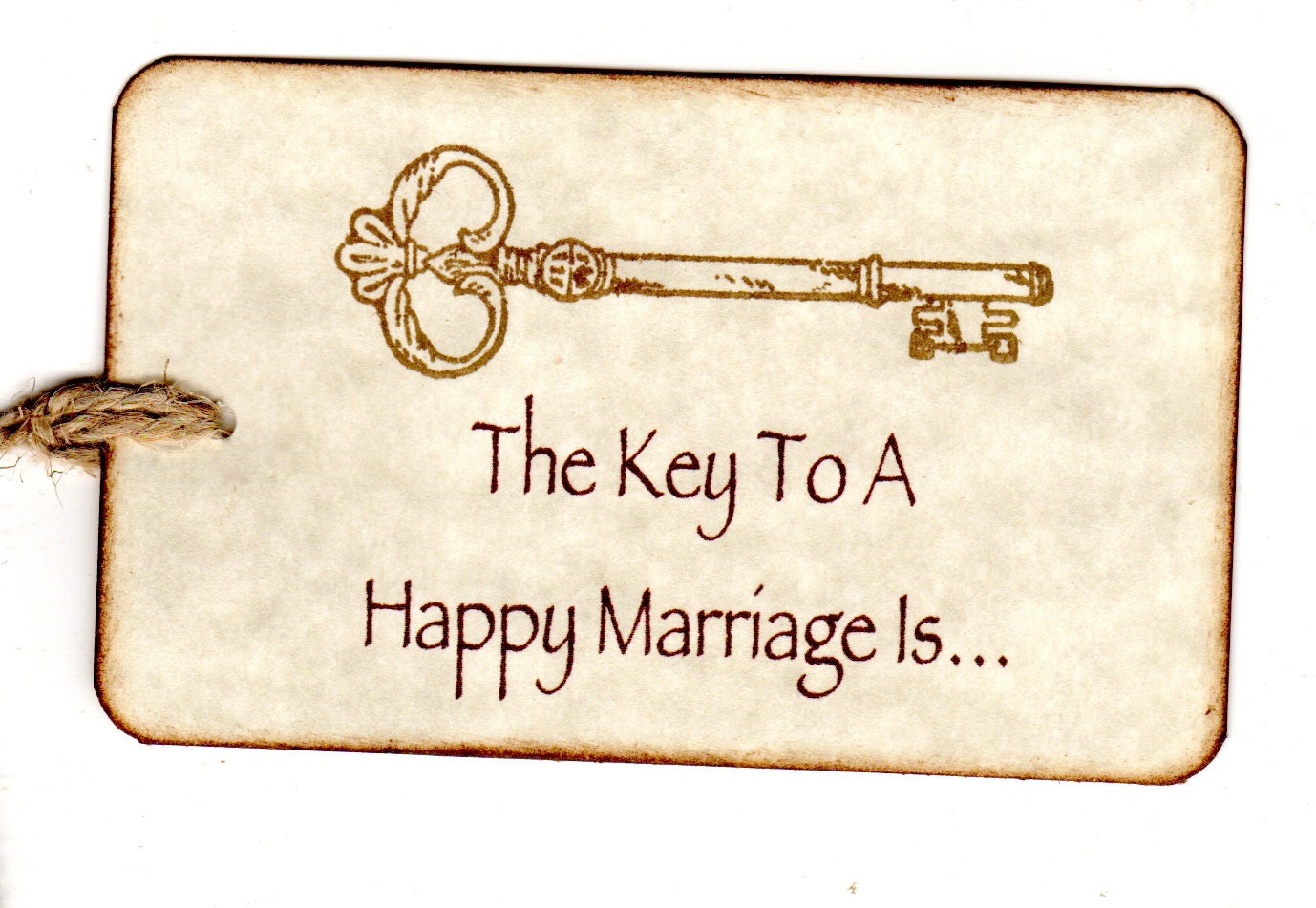 50 Wedding Tags / Advice Cards / Wish Tree Tags / Escort Cards / Key To A Happy Marriage Hang - Vintage Style