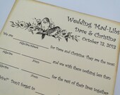 Wedding Guest Book Alternative Mad-Lib Cards - Set of 50 - Vintage Two Bird Design