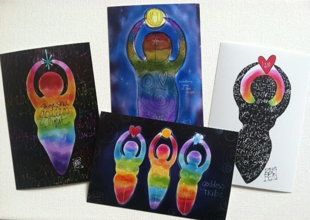 Rainbow Goddess art prints set of 4
