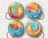 Ponytail Holders Set of 4 Your Choice Of Colorful Bird Prints "Buy 3 get 1 Free"  005PT