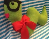 Custom Bookworm plush You choose color of ribbon to match your event