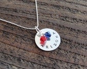 University of Arizona Hand Stamped Metal Team Necklace