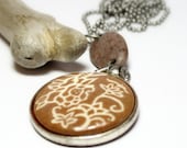 Handmade Jewelry Long Beach Stone Pebble Quartz Necklace- Handcrafted by Allybeans