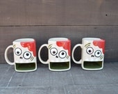 Nom Nom Nom BRAINS - Whimsical Zombie Ceramic Cookies and Milk Dunk Mug - Flesh Color