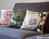 Supernatural - Team Free Will Trio Pillow Covers - Hand Printed and Sewn