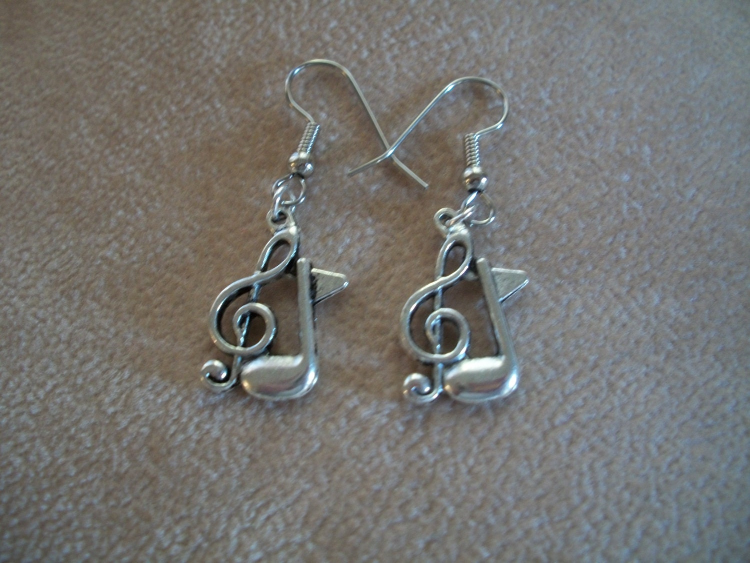 Silver Music Notes, Earrings, by Brendas Beading on Etsy
