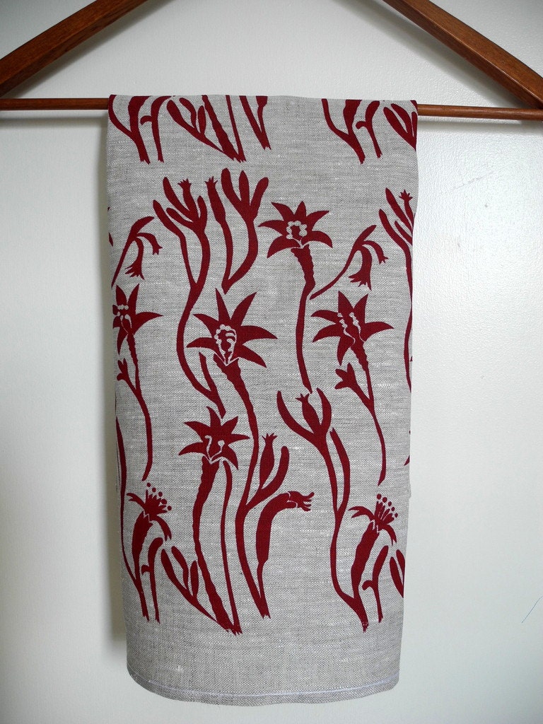 Screen Printed Linen Tea Towel