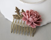 Vintage Style Flower Hair Comb. hair clip.  filigree barrette. hair accessory. vintage wedding