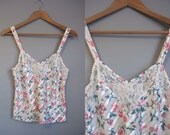 Romantic Camisole Vintage Lingerie Floral Lace 1990s Small