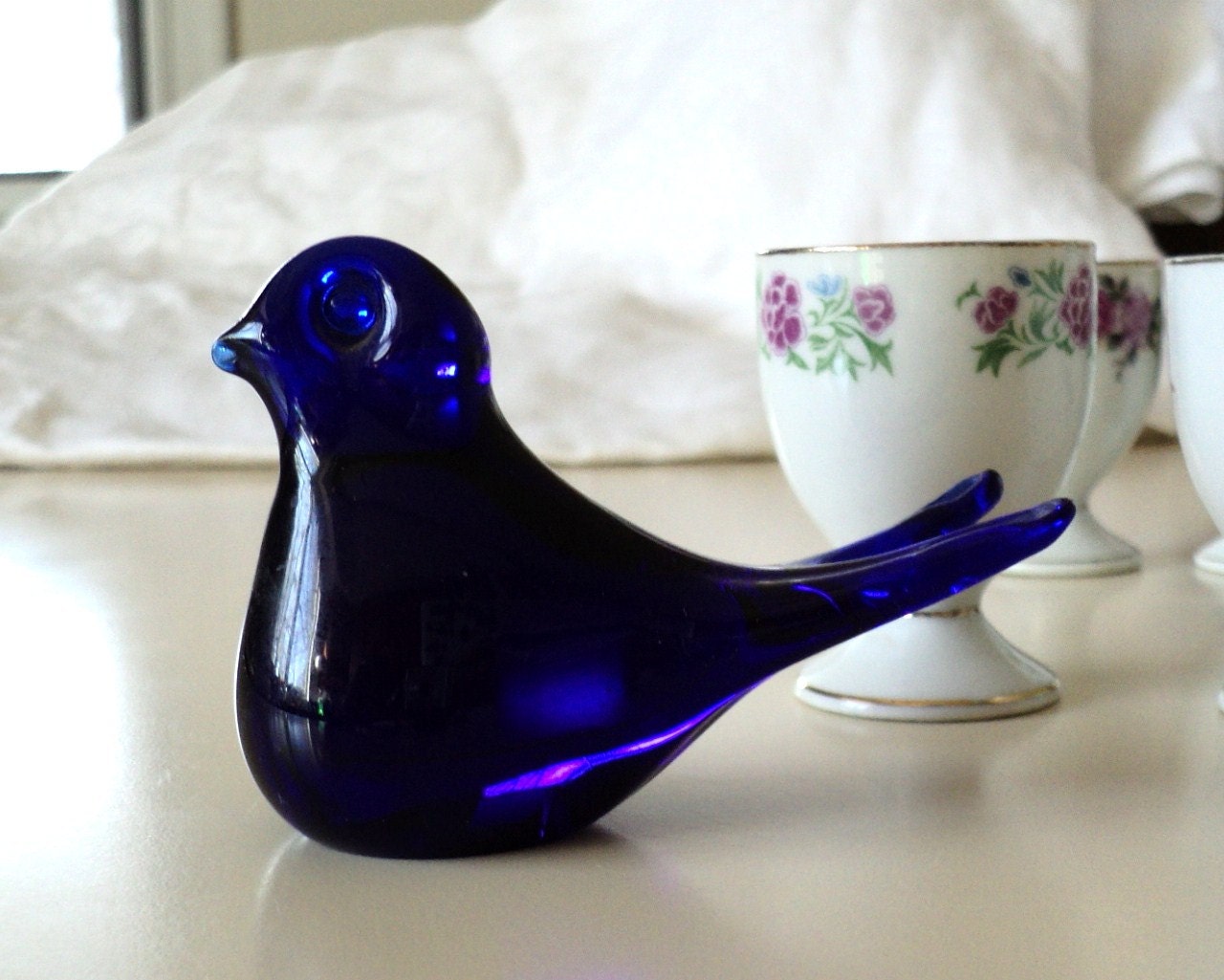 Vintage Cobalt Blue Bluebird of Happiness from Sweden Bosse Papa