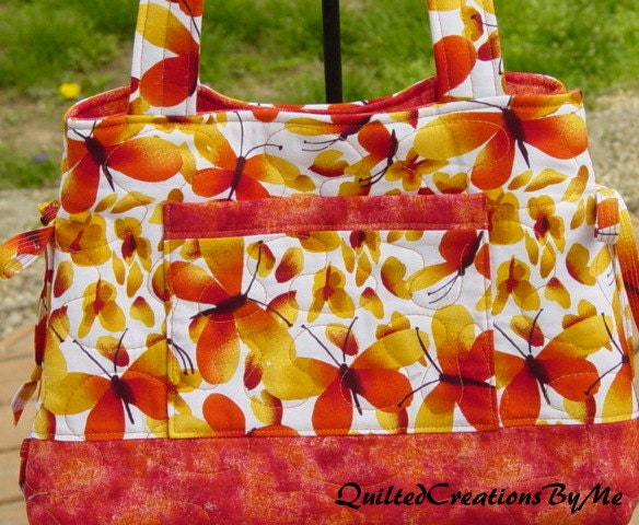 Quilted Bow Tuck Style   Bag Purse Handbag Tote MaDE and REaDY to SHiP by QuiltedCreatonsByMe