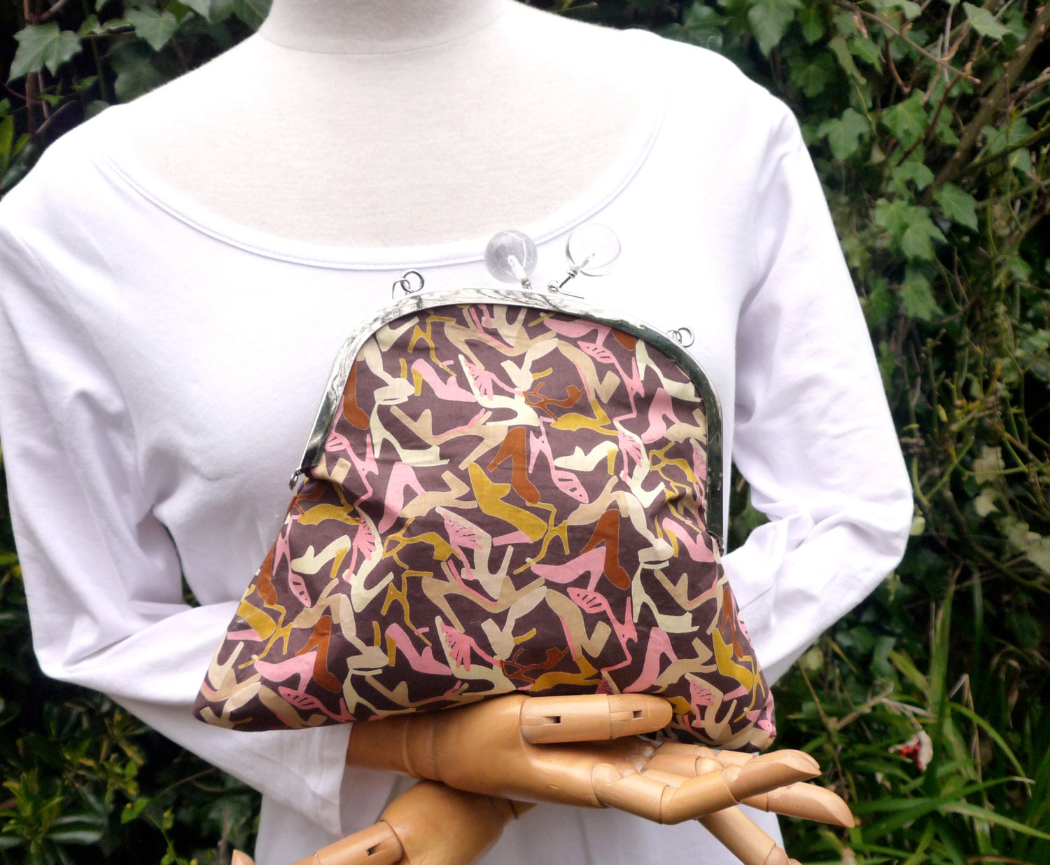 Liberty print 'heeled shoe' handbag