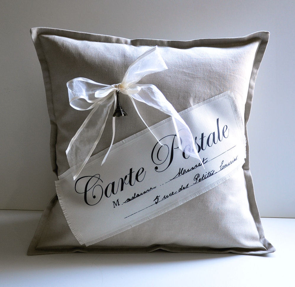 Carte Postale  pillow cover