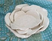 Bloom--ceramic rose blossom tray sculpture