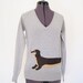 Wrapped Dachshund Sweater in heather gray