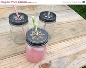 ON SALE NOW 12 Daisy Cut Mason Jar Lids with Inserts for Candle making or Beverages
