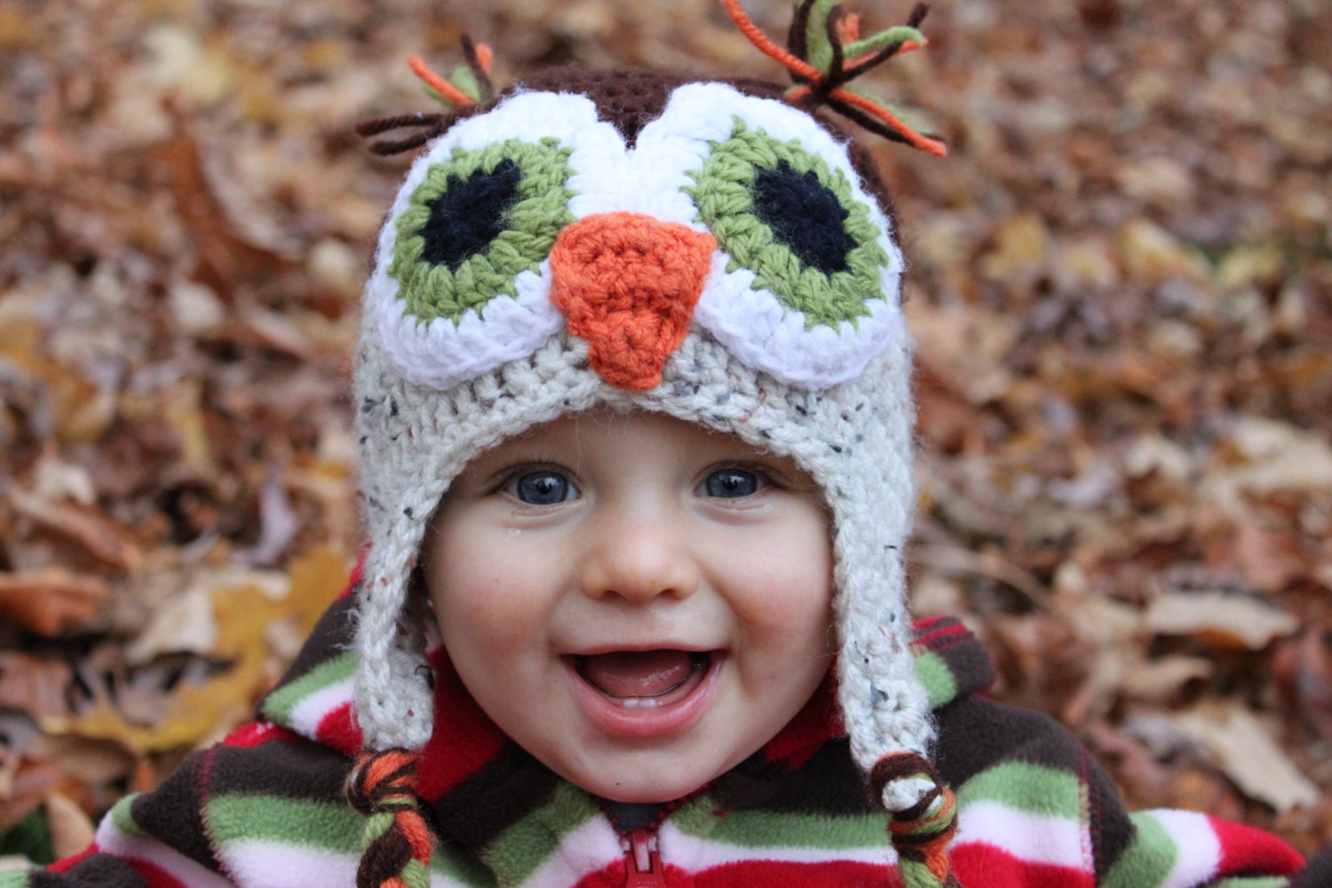 Crochet PATTERN - Owl Ear Flap Hat -  Instant download
