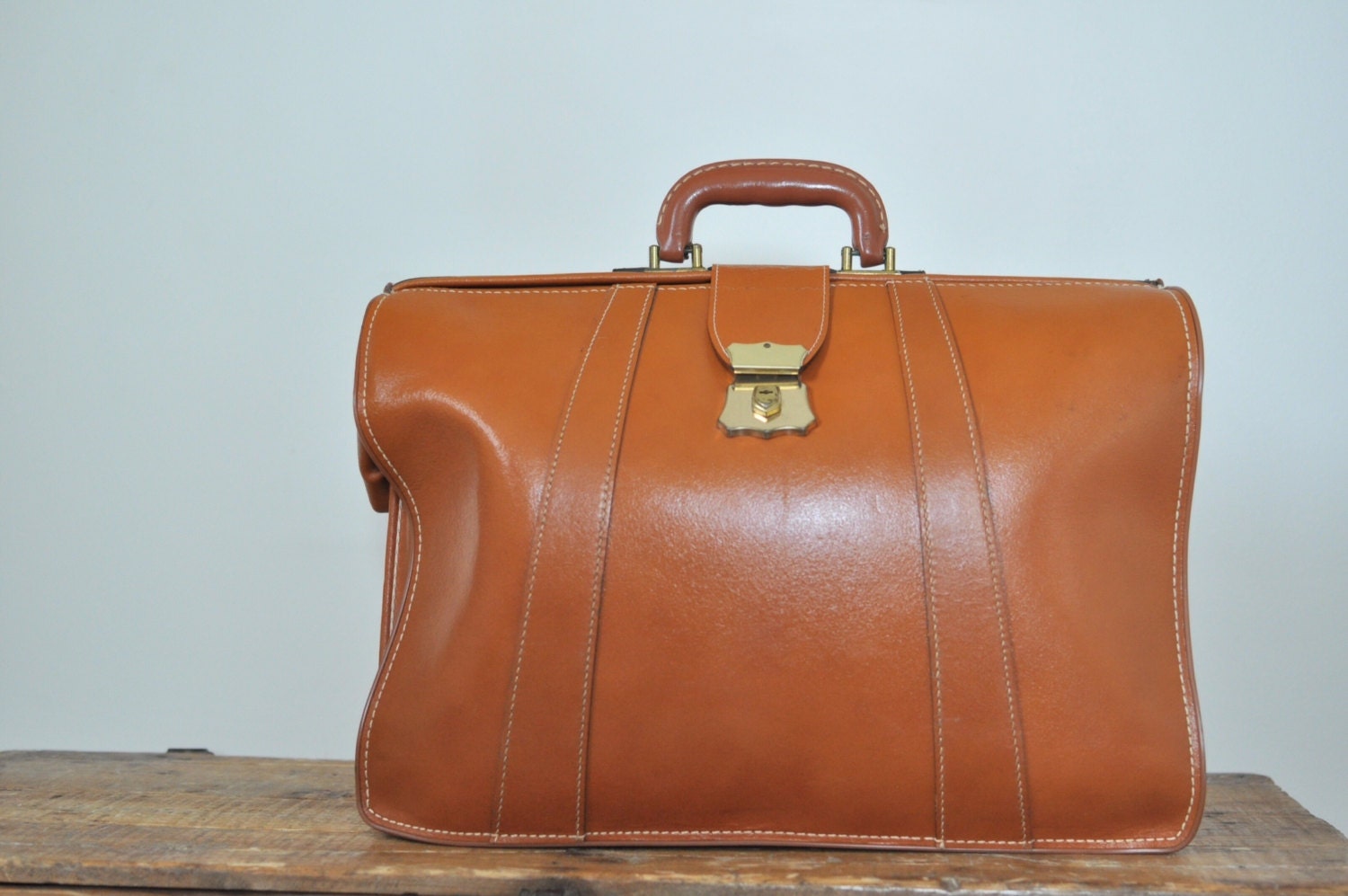 Vintage J.C. Higgins Best Split Cowhide Leather Sears Roebuck and Co. Briefcase