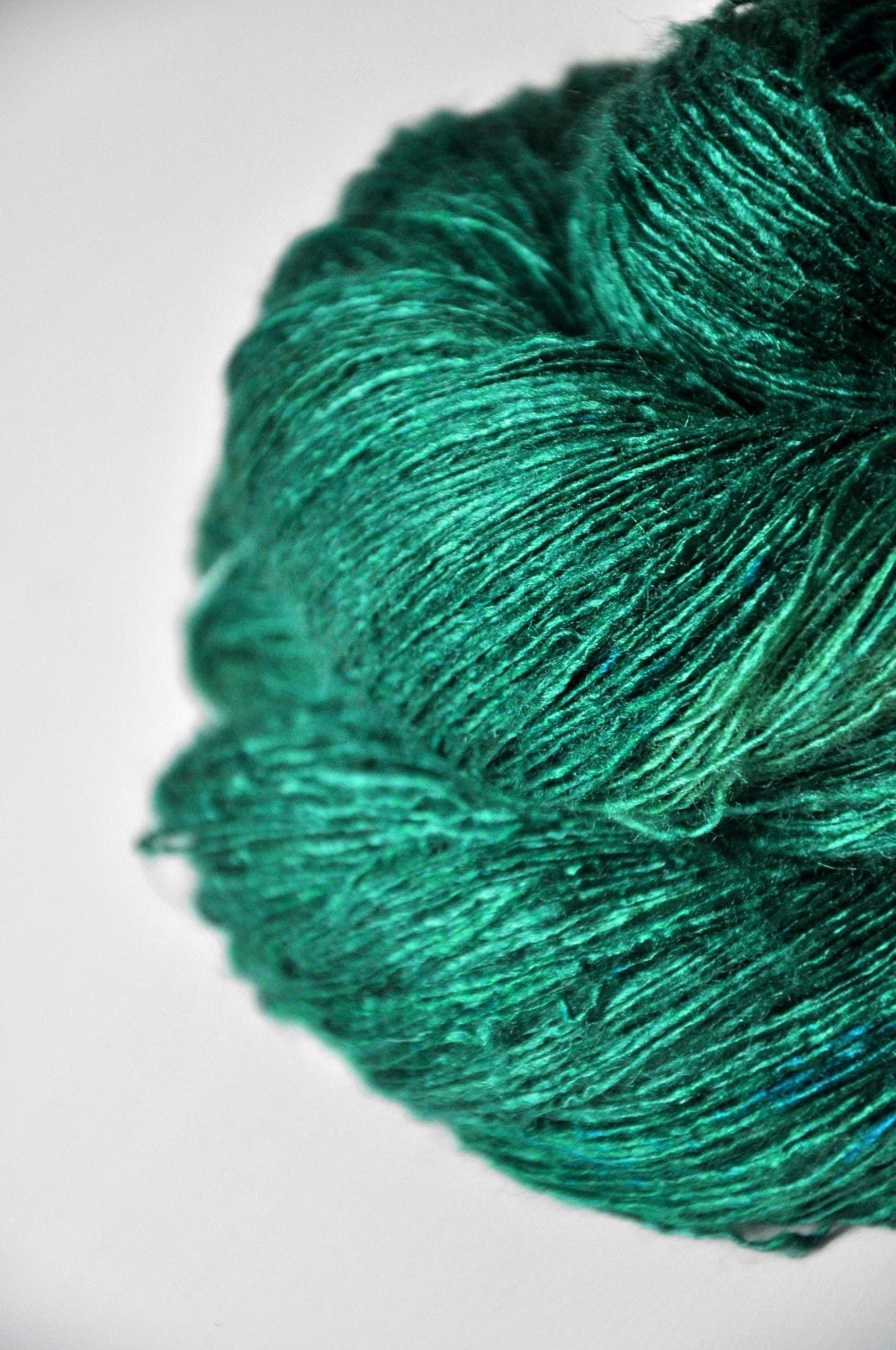 Shattered malachite OOAK - Tussah Silk Yarn Lace weight
