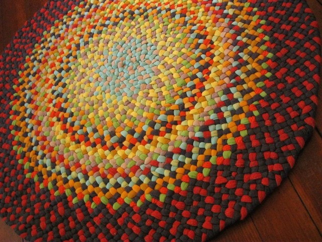 Made To Order Handmade Round Braided Rug -your color choices