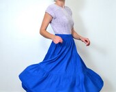 May Sale // 1970s Royal Blue Gypsy Skirt // Fits All Sizes