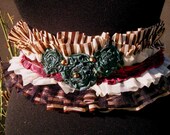 sash,steampunk belt,steampunk,ruffle,stripes,moulin rouge,burlesque,dance,performance,french style,layers and frills,beads,women accessoires