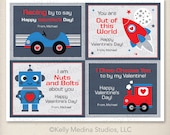 Custom Printable Valentine's Day Cards DIY- Boy - Personalized Digital Printable Valentine Card - Personal Use Only