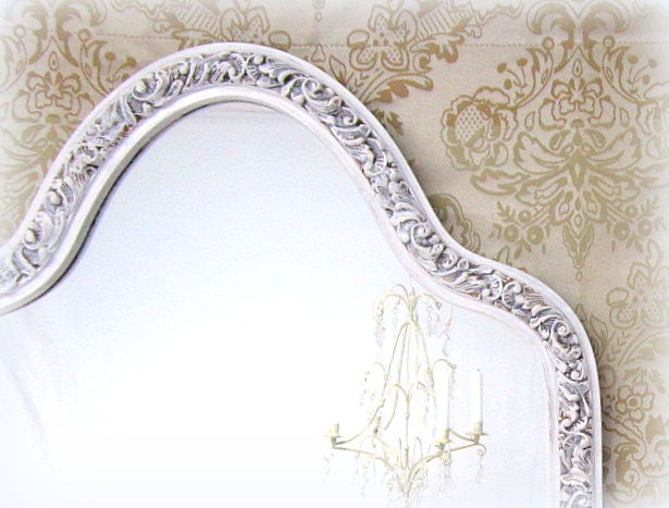 SHABBY CHIC NURSERY White Framed Antique Mirror Distressed White Mirror Baby Girl Nursery Decor White Decorative Unique Gift New Baby Gift
