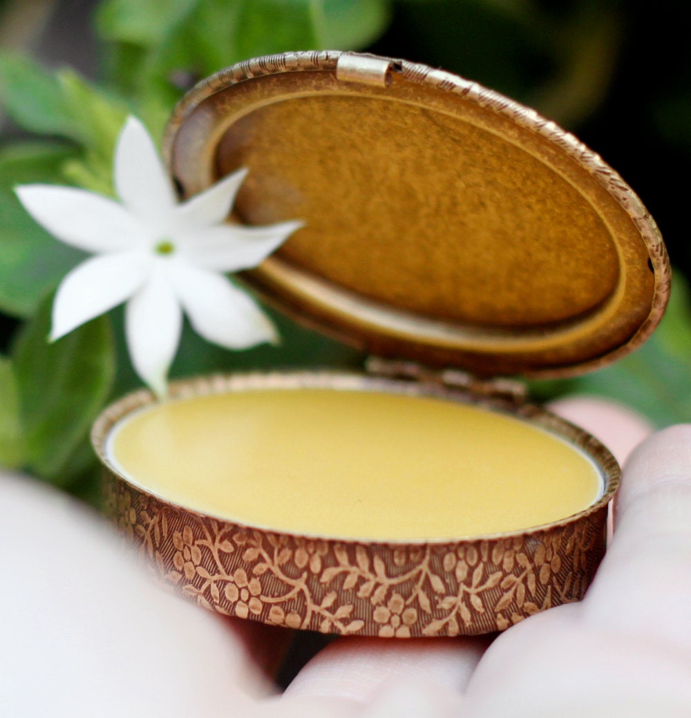 Solid Perfume in Floral Locket - Choose Your Phoenix Perfume - Pure Botanicals and Local Beeswax - 7.2 g (.25 oz)