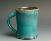 Handmade stoneware coffee mug or tea cup turquoise - 1027