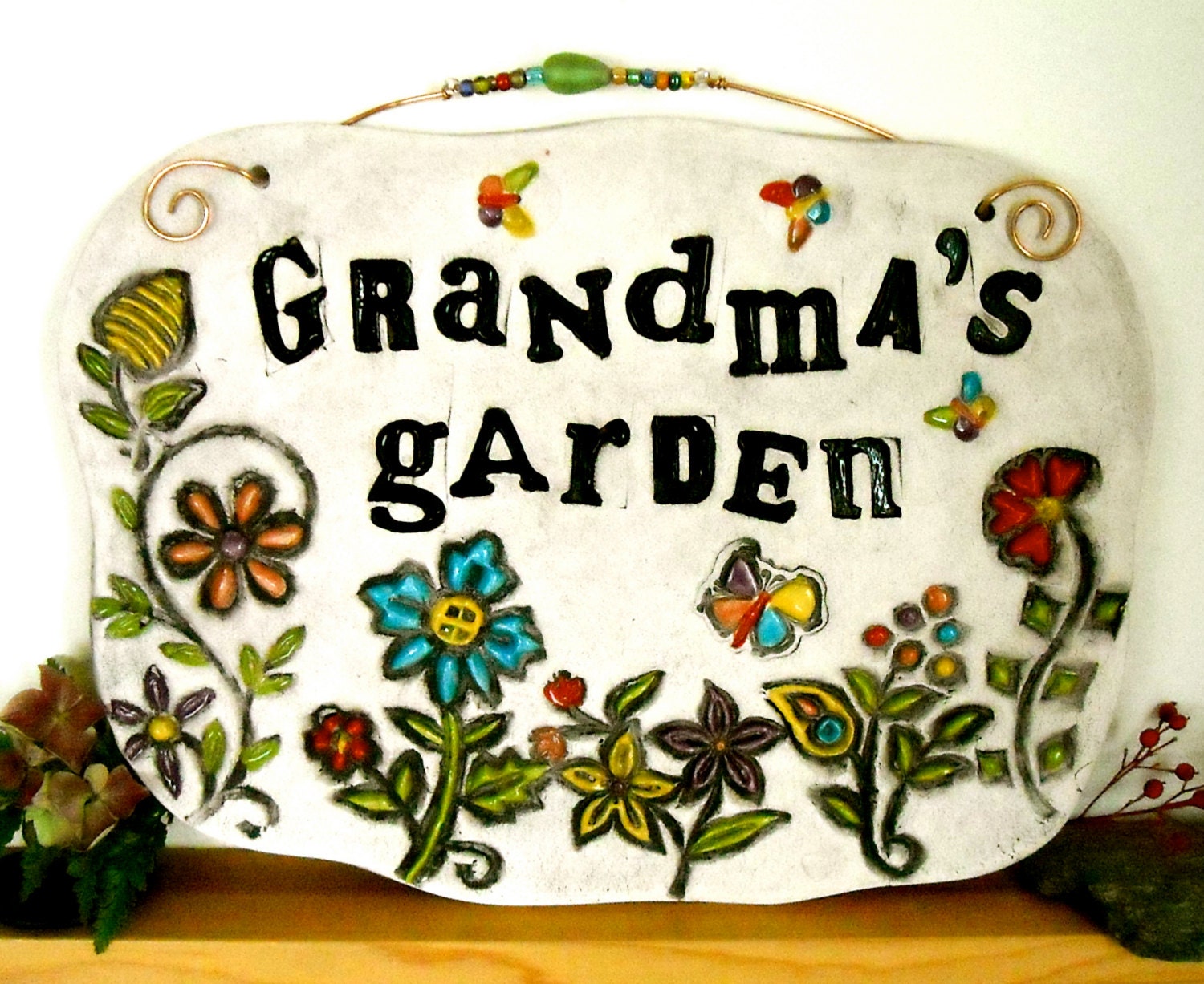 Personalized Custom Garden Plaque - DEPOSIT - HandMade TO ORDER Flower Sign, Indoor, Outdoor Wall Hanging - A Gardening We Shall Go