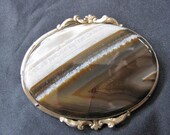 Mid-Victorian Brooch Scottish Agate Banded Huge