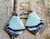 Amazonite Kite Stone Slice Earrings