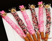 Mickey and Minnie Mouse Themed Party Favors Pretzel Rods