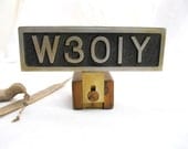 Vintage Graphics-Urban Industrial-OOAK-Brass-Metal-Radio Call Letters-WW II-Paperweight//Desk//Fathers Day from Tessiemay