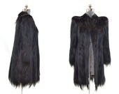 Vintage Monkey Hair Coat 1930's Stunning Ebony Black Fur RARE MINT Condition Size Medium