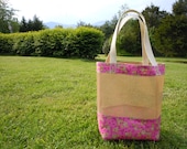 Tan Vinyl Mesh Market Tote Bag