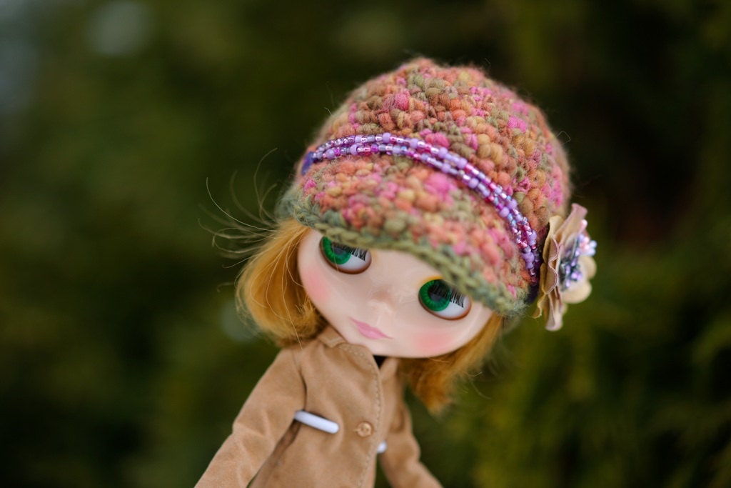 40% OFF Sale Hat OOAK Blythe Hat Newsboy  Hat Colorful Fantasy  Hat Blythe Hat Blythe Outfit
