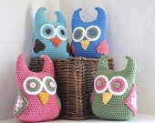4 Hootie the Owl Plushies  Nursery Decor Made to Match Owl Blankets