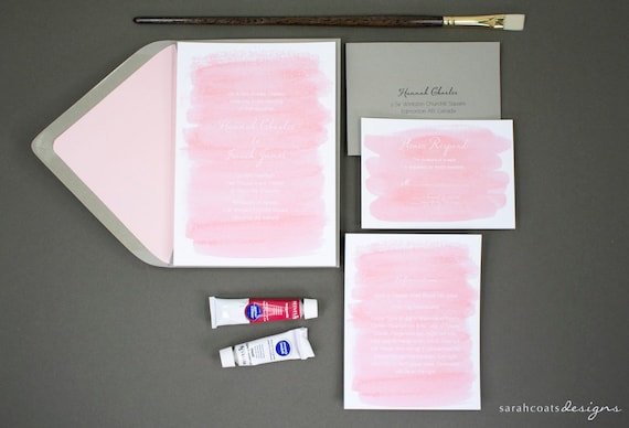 Watercolor Wedding Invitation Suite (Sample) - Pretty in Pink