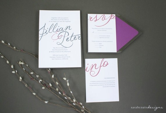 Calligraphy Script Wedding Invitation Suite (Sample)