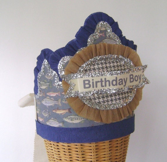 Birthday Hat- BIRTHDAY BOY- Birthday Party Crown / Hat - fish Il_570xn