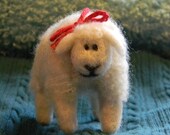 Fluffy Easter Lamb,handmade needle felted from Rambouillet sheeps wool