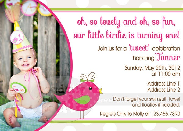 NEW - Little Birdie, Digital Invitation YOU PRINT Il_170x135