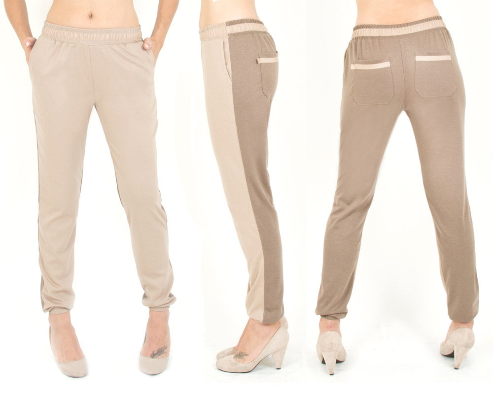 Two Tone Taupe Easy Fit Luxe Sweatpants