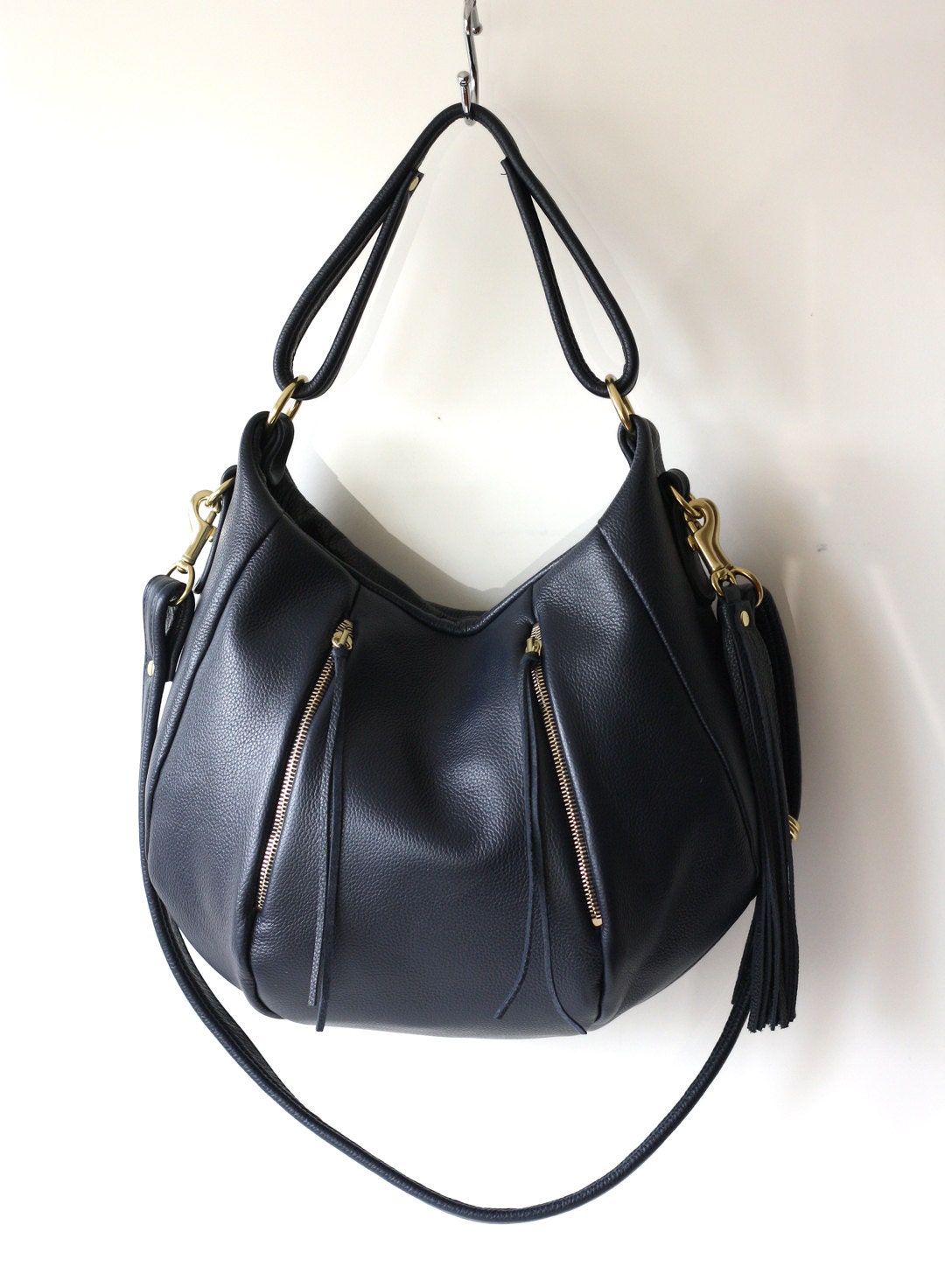 RESERVED for Sophie - OPELLE Ballet Bag - Large Size Pebbled Leather purse in Mariner