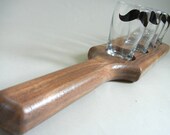 beer taster paddle walnut mustache glasses