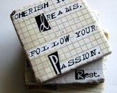 Feel good coasters.   4 coaster set made from marble tiles