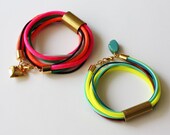 Neon Bracelet - Rope Bracelet - Cord Bracelet - Charm Bracelet - Mint Neon Yellow